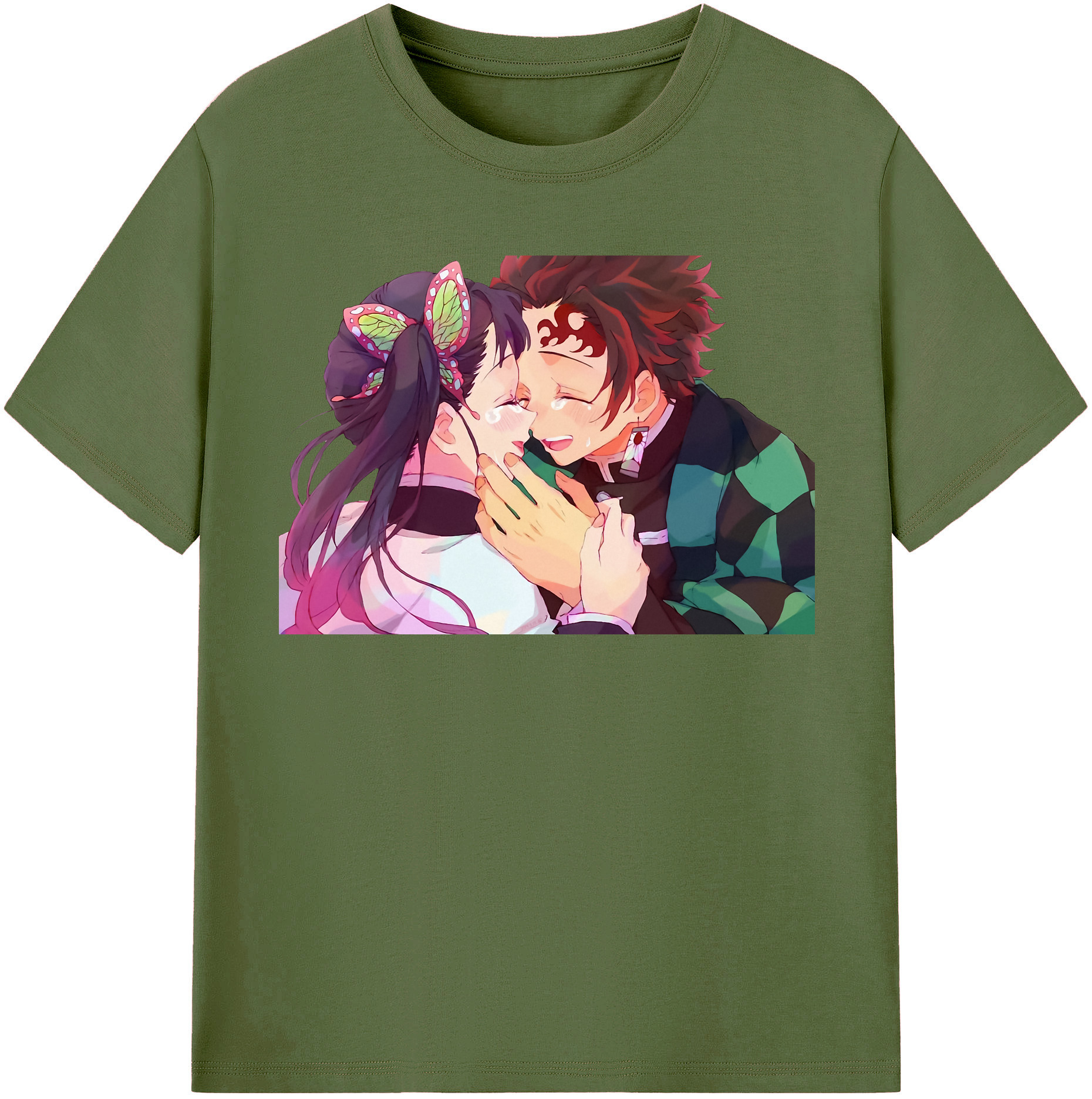 （画像用） 鬼滅の刃 竈門 炭治郎／かまど たんじろう Kamado Tanjirou 綿100％半袖Tシャツ（フロントプリント）